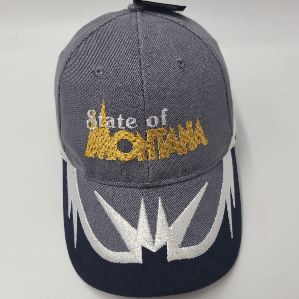 Montana Hat Strapback North End Gray Blue White State Logo Souvenir Outdoors Men